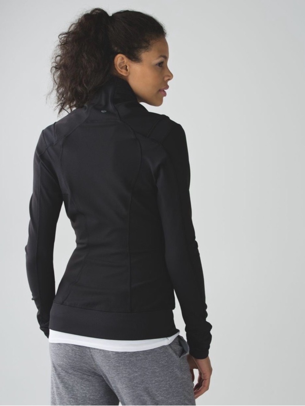 lululemon athletica Black Asymmetrical Zip Jacket Thumbhole Cuffs - Picture 2 of 12